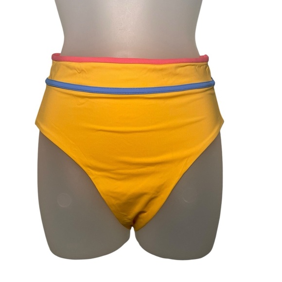 Stone Fox Swim Juniper High Waist Bikini Bottom Orange NWT Size Small - Picture 2 of 5